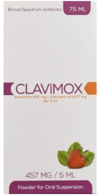 clavimox 457mg/5ml pd. for oral 75 ml